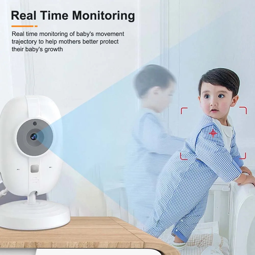 3.5'' Video Baby Monitor 2.4G Mother Kids Two-Way Audio Night Vision Video Surveillance Cameras with Temperature Display Screen