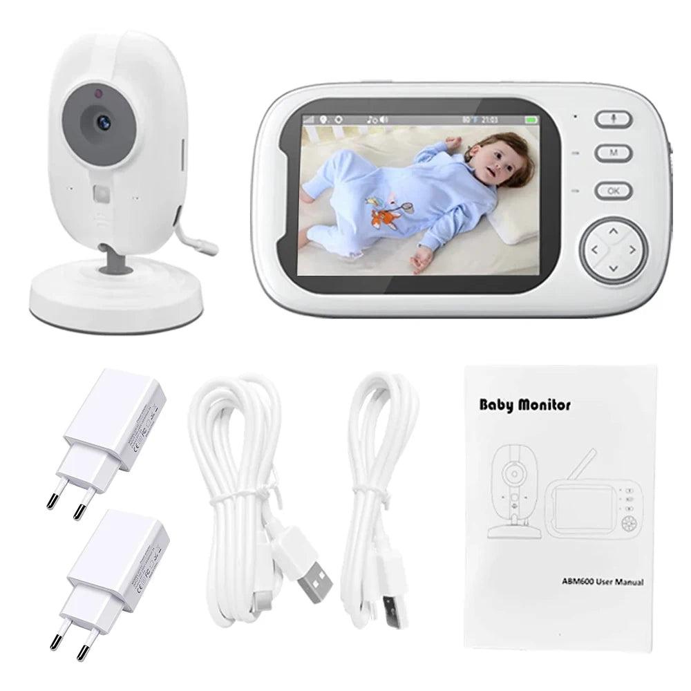 3.5'' Video Baby Monitor 2.4G Mother Kids Two-Way Audio Night Vision Video Surveillance Cameras with Temperature Display Screen