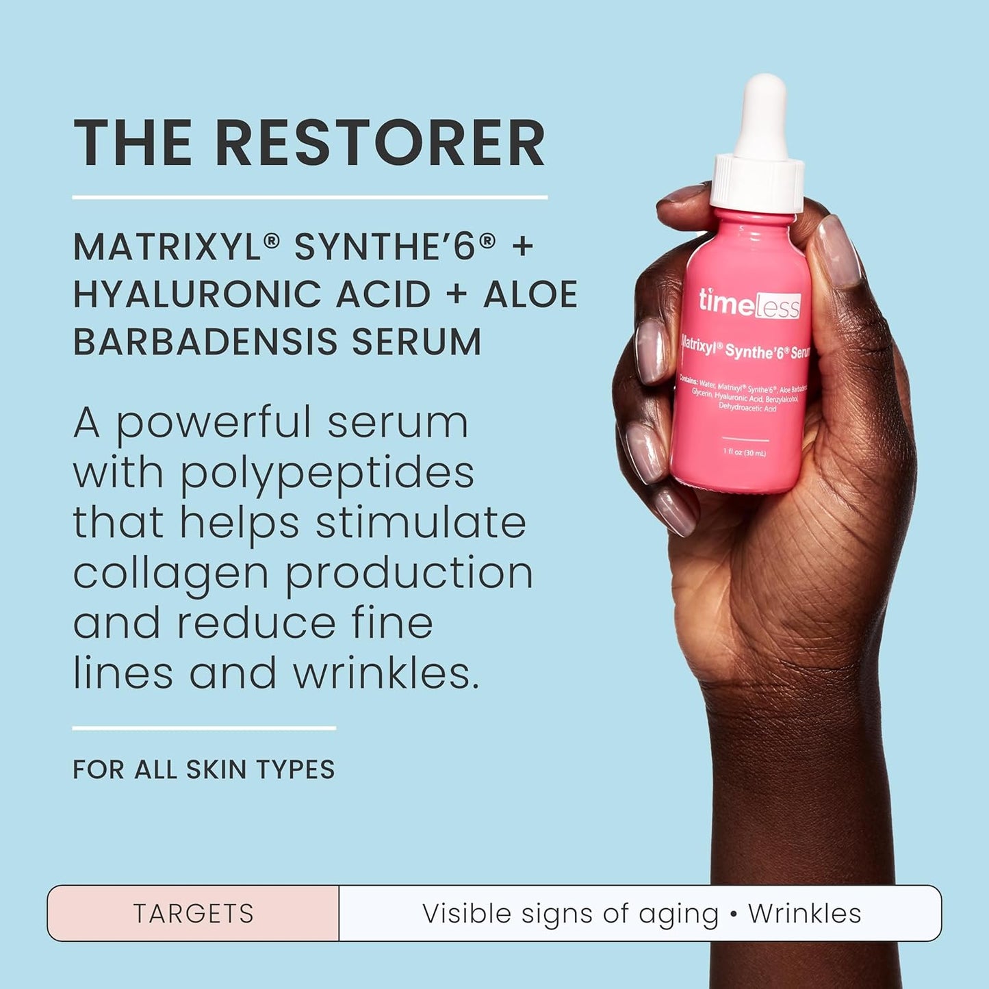 Matrixyl Synthe'6 Serum Peptide Gesichtsserum, Mit Hyaluronsäure Und Aloe Barbadensis - 30Ml